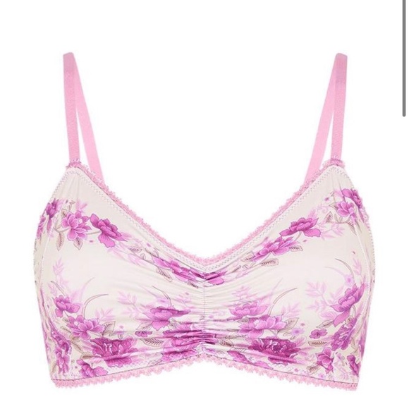 Spell Cocolei Bra Cream with Lilac Floral and lilac trim - Picture 1 of 9